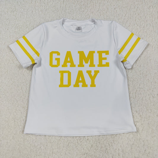 GT1115 yoga game day yellow short sleeve girls top