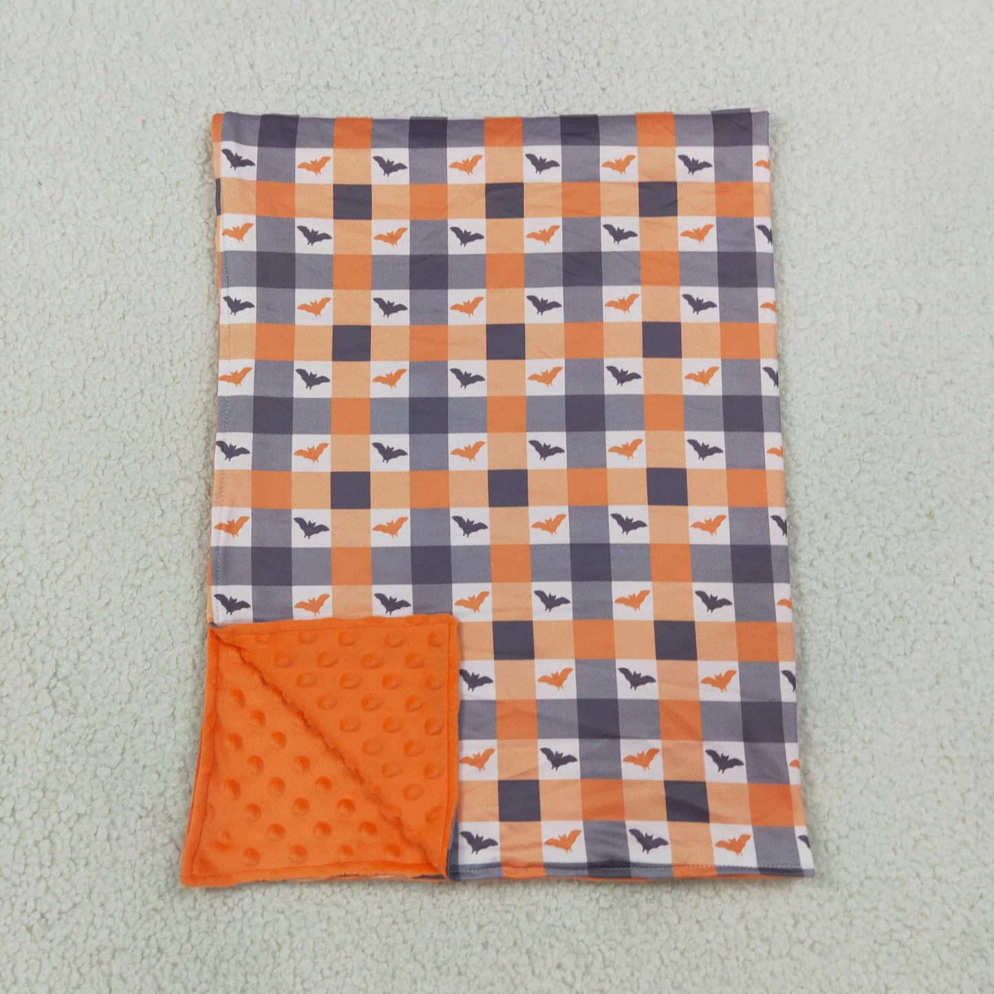BL0264 Halloween Bat Checkered Baby Blanket
