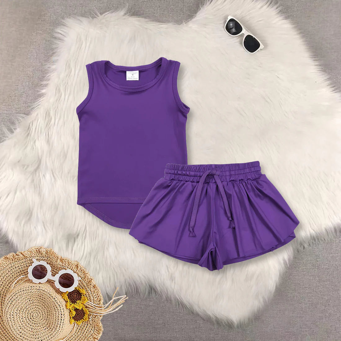 solid color yoga girls set RTS Sibling clothes