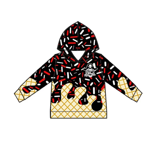 custom moq 3 football item ice black long sleeve hoodie boys top