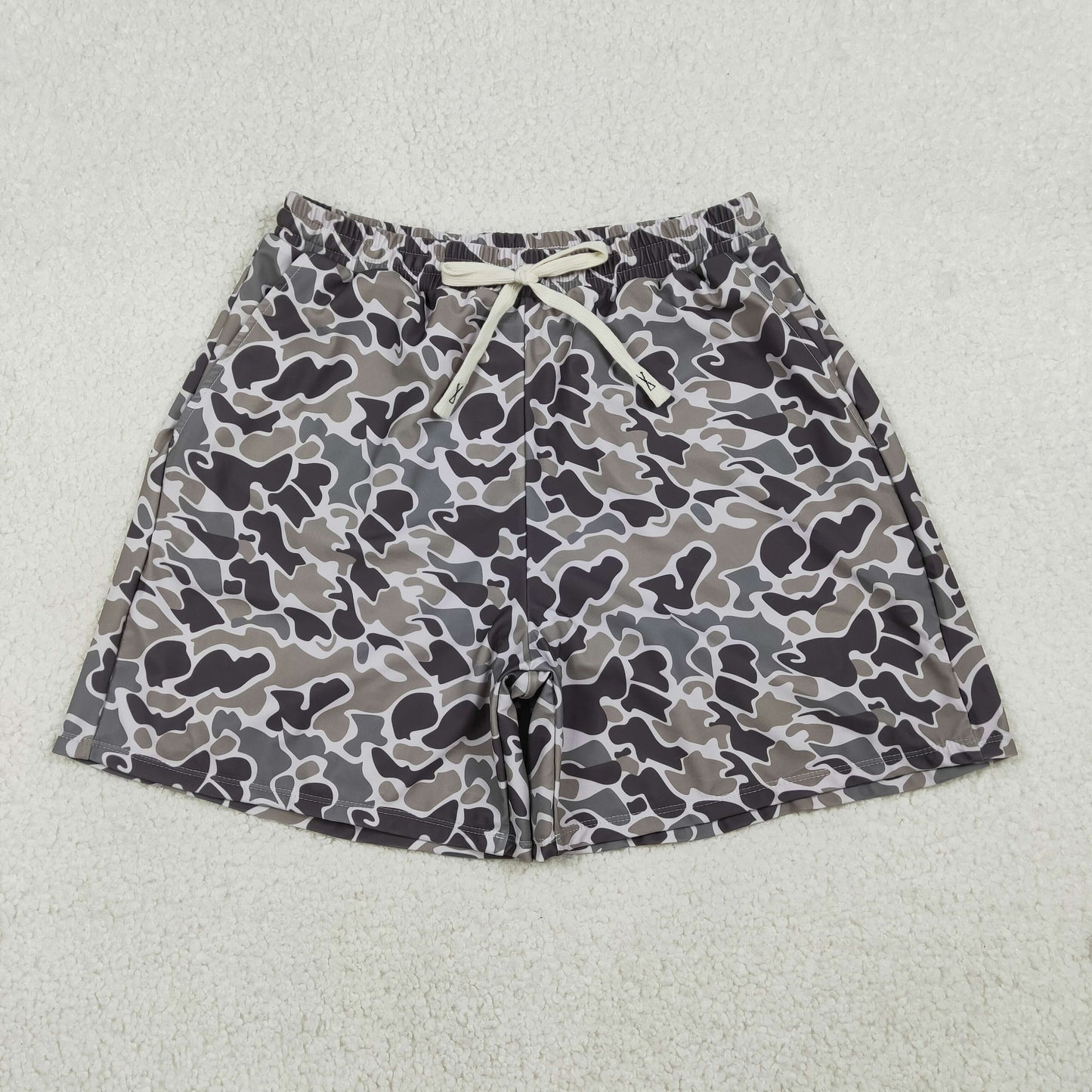 S0323 grey camo shorts adult swimming trunk