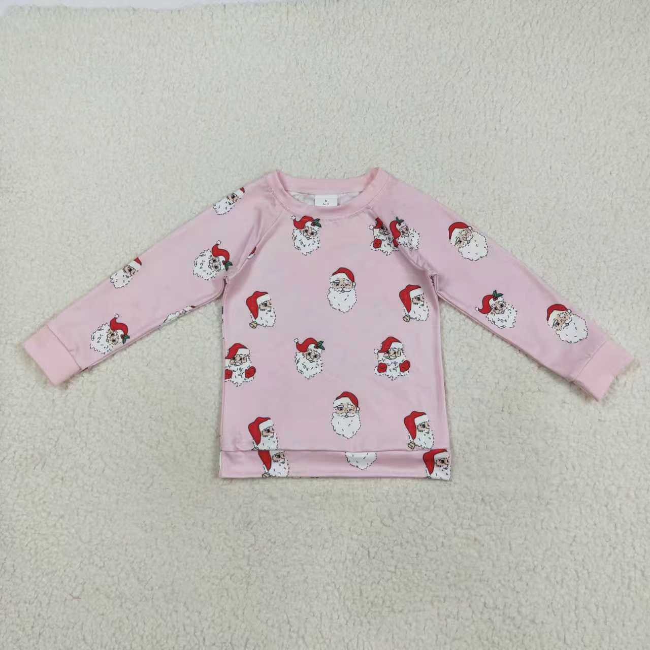 Christmas Santa pink/blue top RTS sibling clothes
