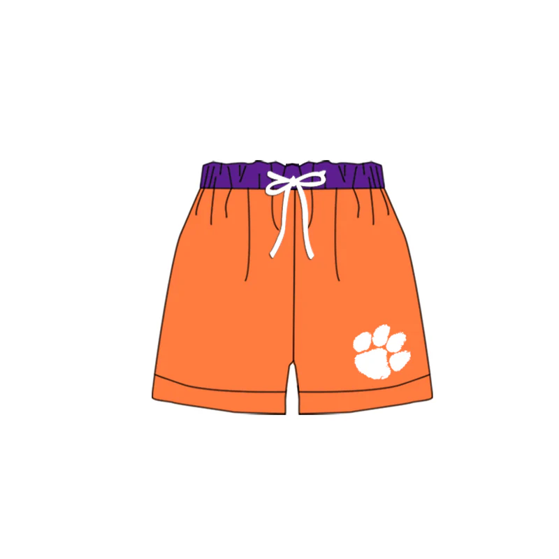 custom S football team dog's paw boys swimming trunk