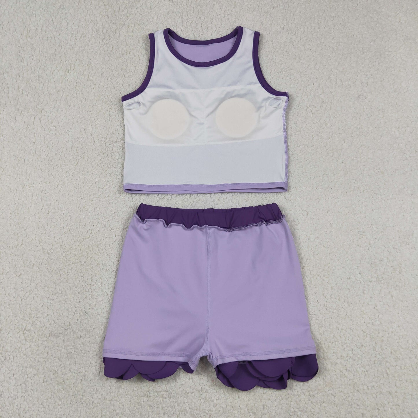 GSD4026 Yoga Purple Sleeveless Skorts Girls Set