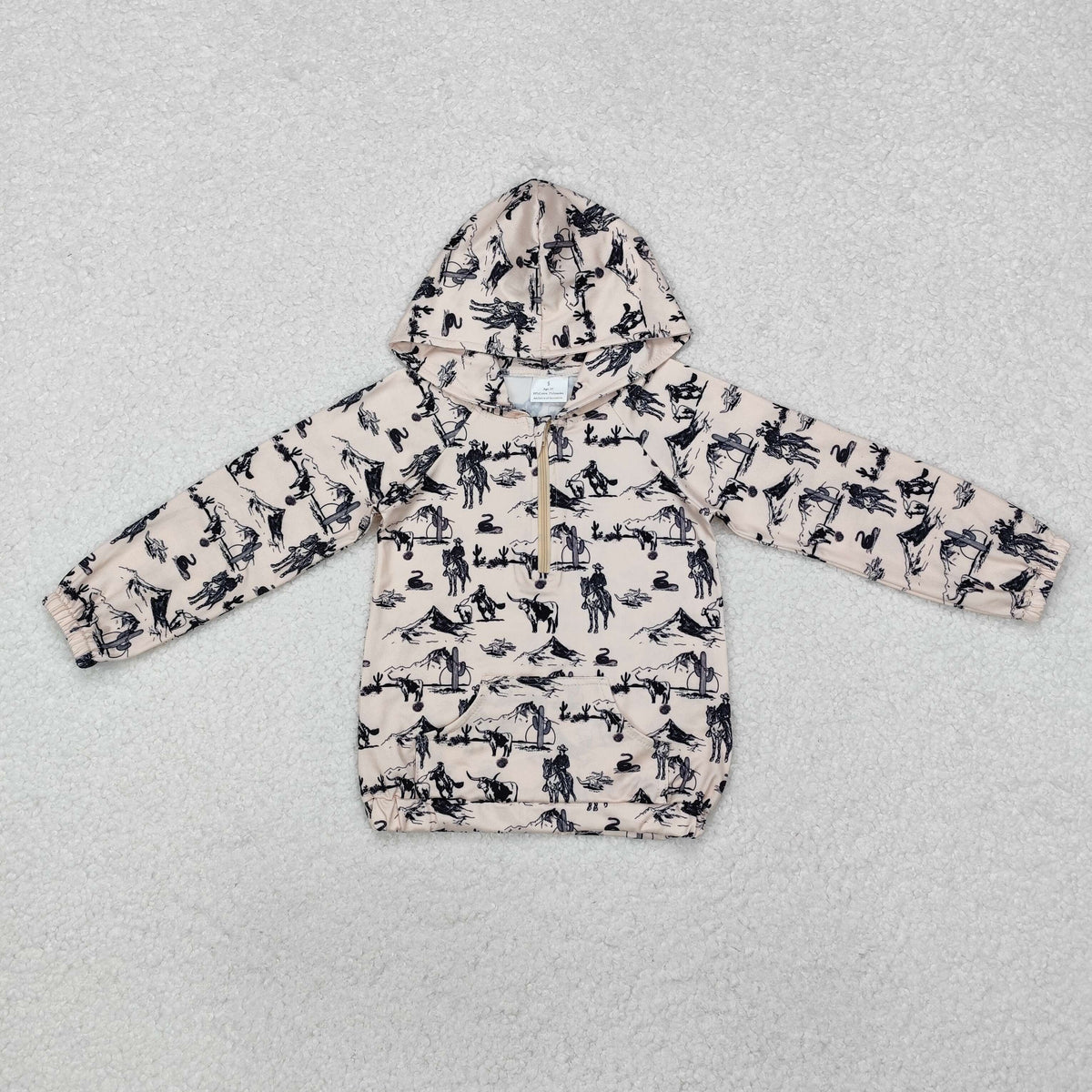 BT0874 Western rodeo pocket long sleeve hoodie boys pullover boys top