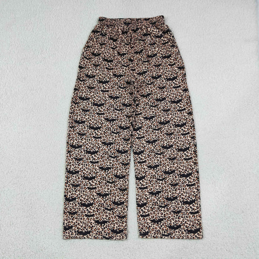 P1129 Halloween Leopard Bat Adult Women Pants