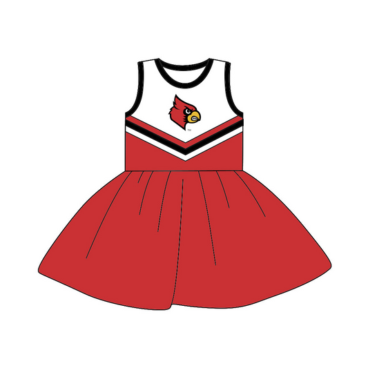 custom S 8.24 Red sleeveless cheerleader dress