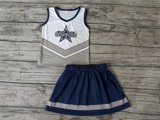 Custom S 10.10 Cowboy sleeveless skirt girls set no lining