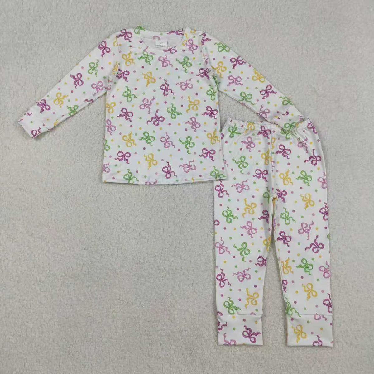 Mardi Gras Bows Romper/Pajamas RTS Sibling Clothes