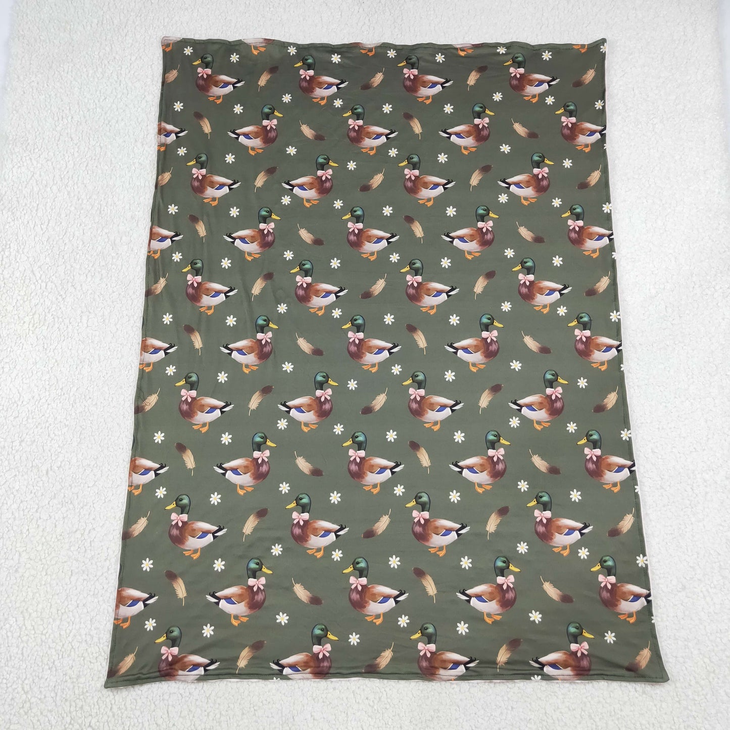 BL0283 Mallard Duck Green Baby Blanket