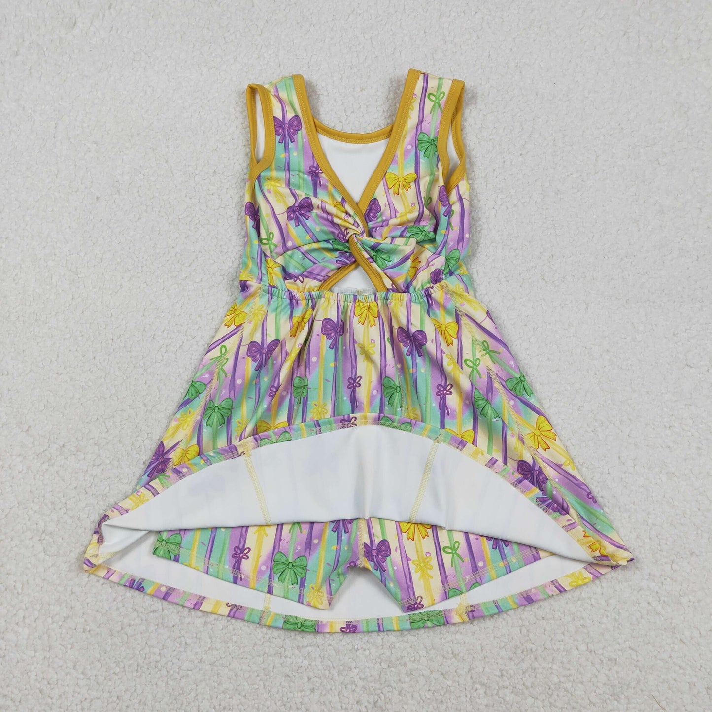 GSD2948 yoga Mardi Gras sleeveelss skorts girls dress