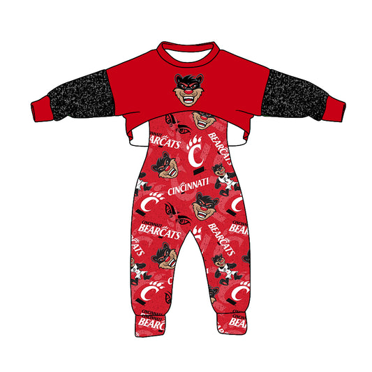 custom Red long sleeve jumpsuit set