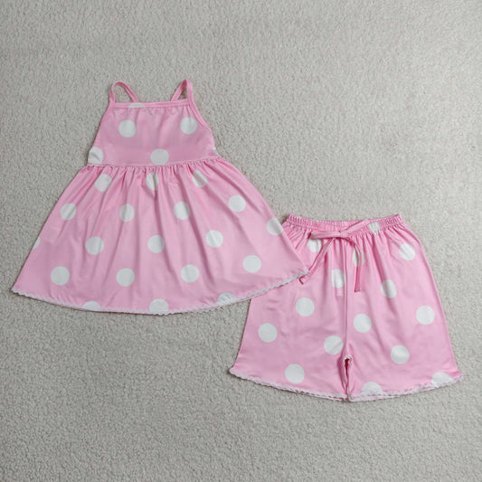GSSO3417 Pink Dot Summer Girls Set