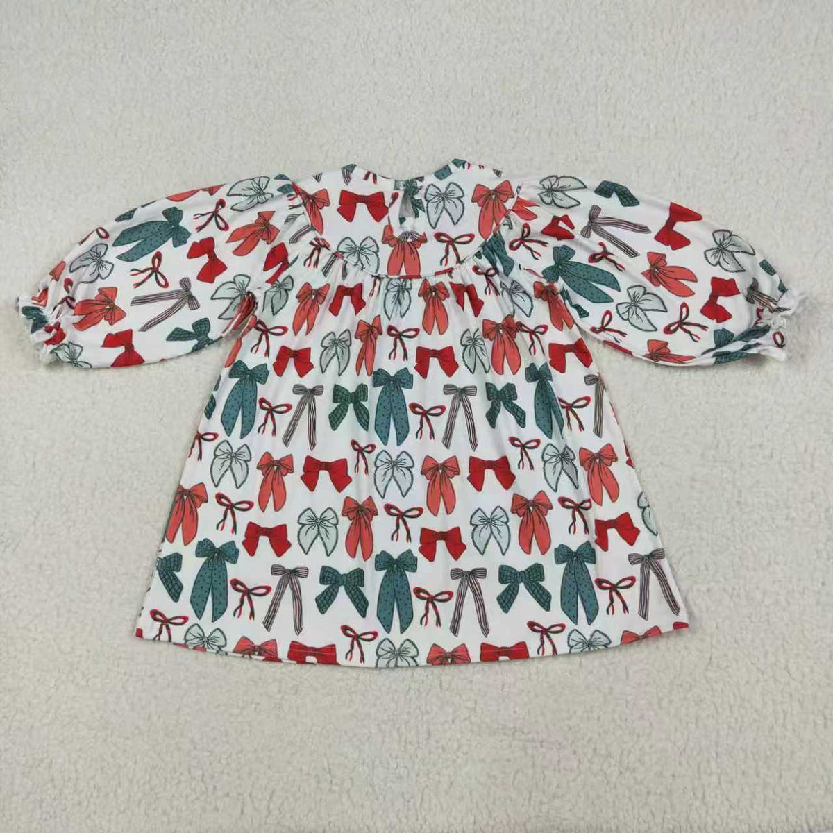 Smocked embroidery Christmas bows RTS Sibling Clothes