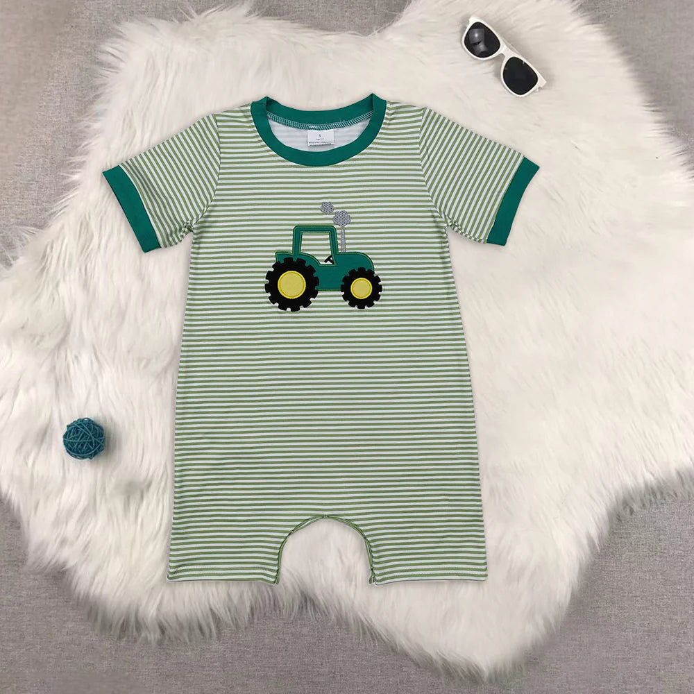 Embroidery tractor farm RTS Sibling Clothes