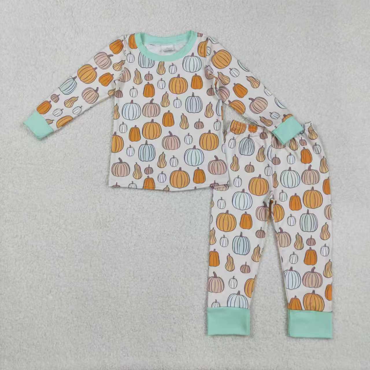 colorful pumpkin romper/pajamas RTS Sibling Clothes