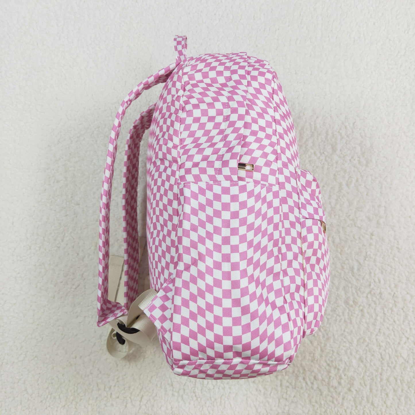 BA0245 pink checkered kids bag