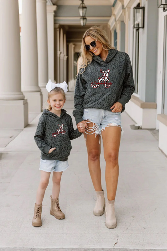 Custom S 8.19 Team grey leopard kids hoodie top
