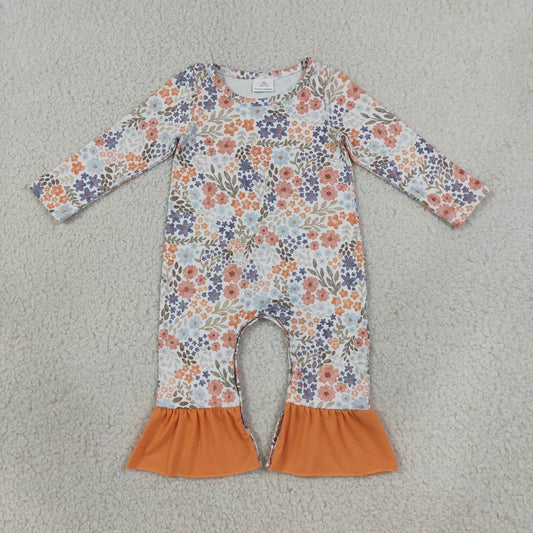 LR3027 Flowers Long Sleeve Girls Romper