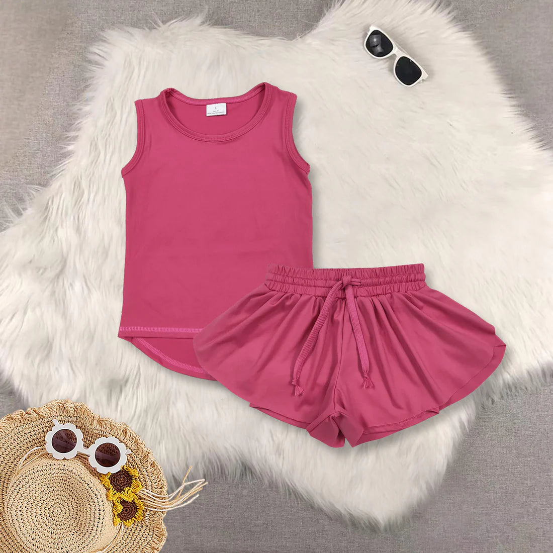 solid color yoga girls set RTS Sibling clothes