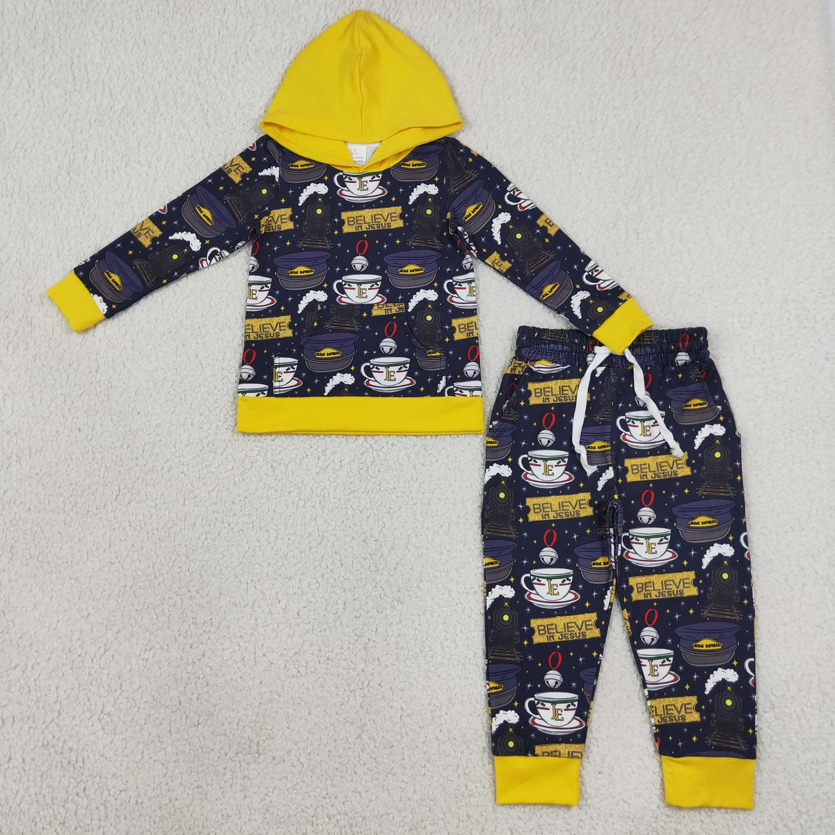BLP1552 Believe in Jesus Long Sleeve Pants Boys Pajamas