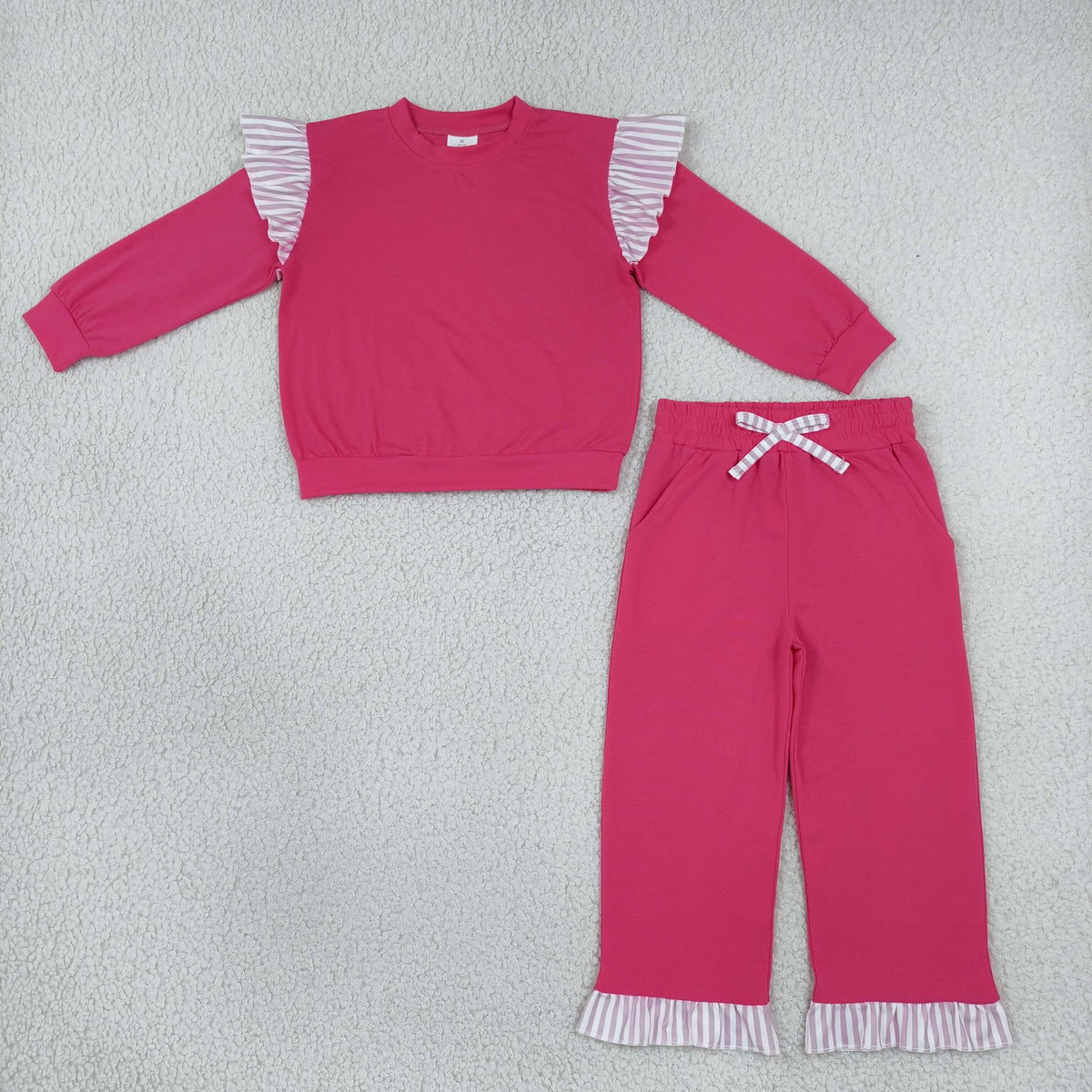 GLP3701 Hot Pink Long Sleeve Pants Girls Set