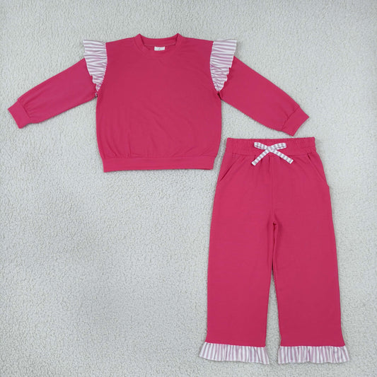 GLP3701 Hot Pink Long Sleeve Pants Girls Set