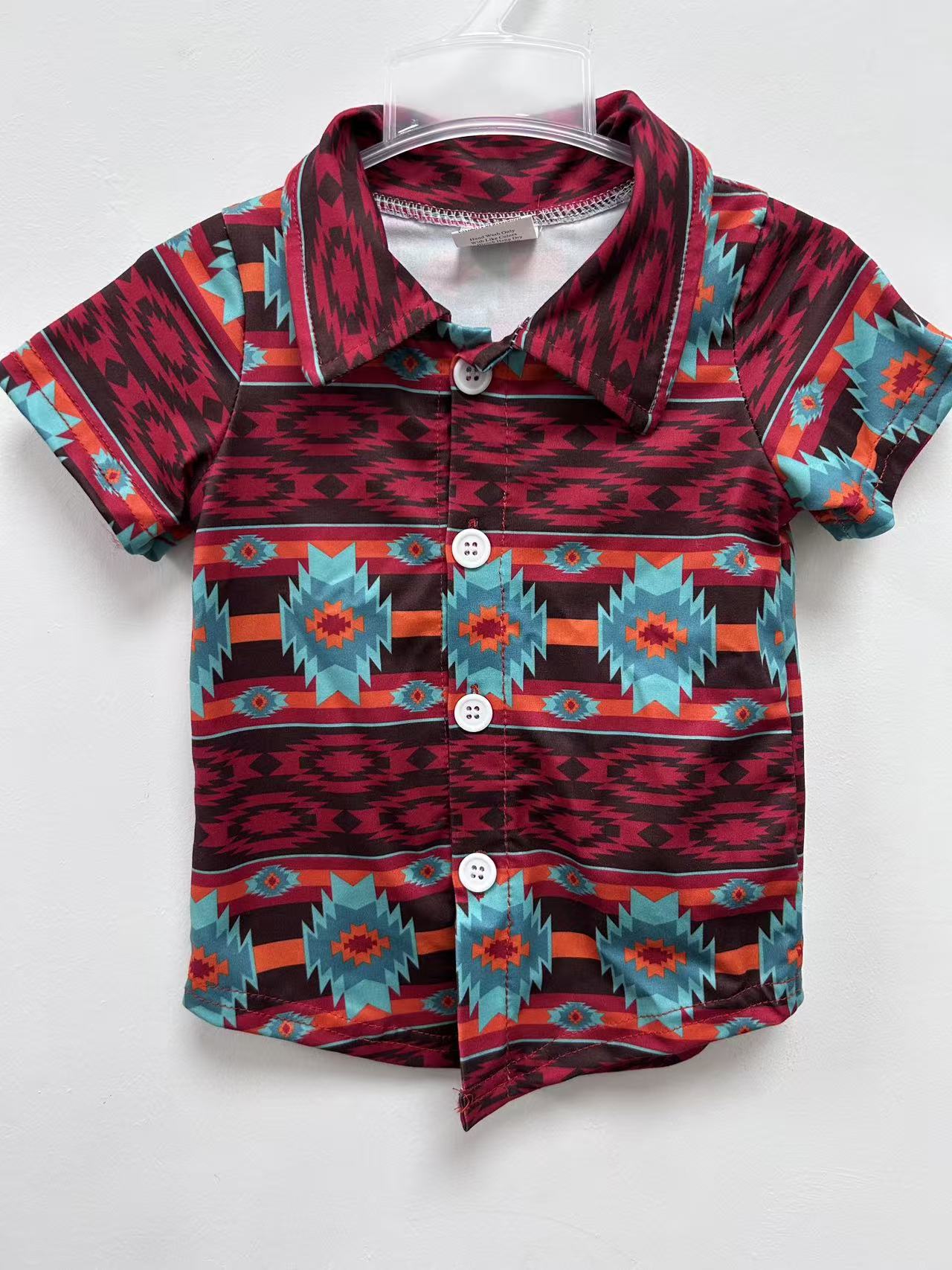 Western style short sleeve boys shirt boys top RTS Sibling  Clothes