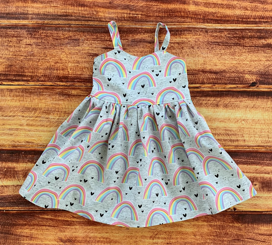 Custom rainbow girls dress moq 3