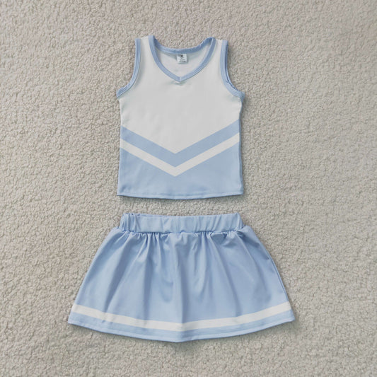 GSD4188 Yoga Blue Sleeveless Skorts Girls Set
