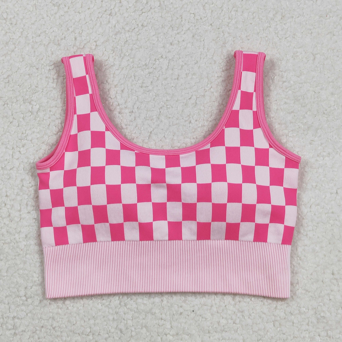GT1190 hot pink checkered adult women top