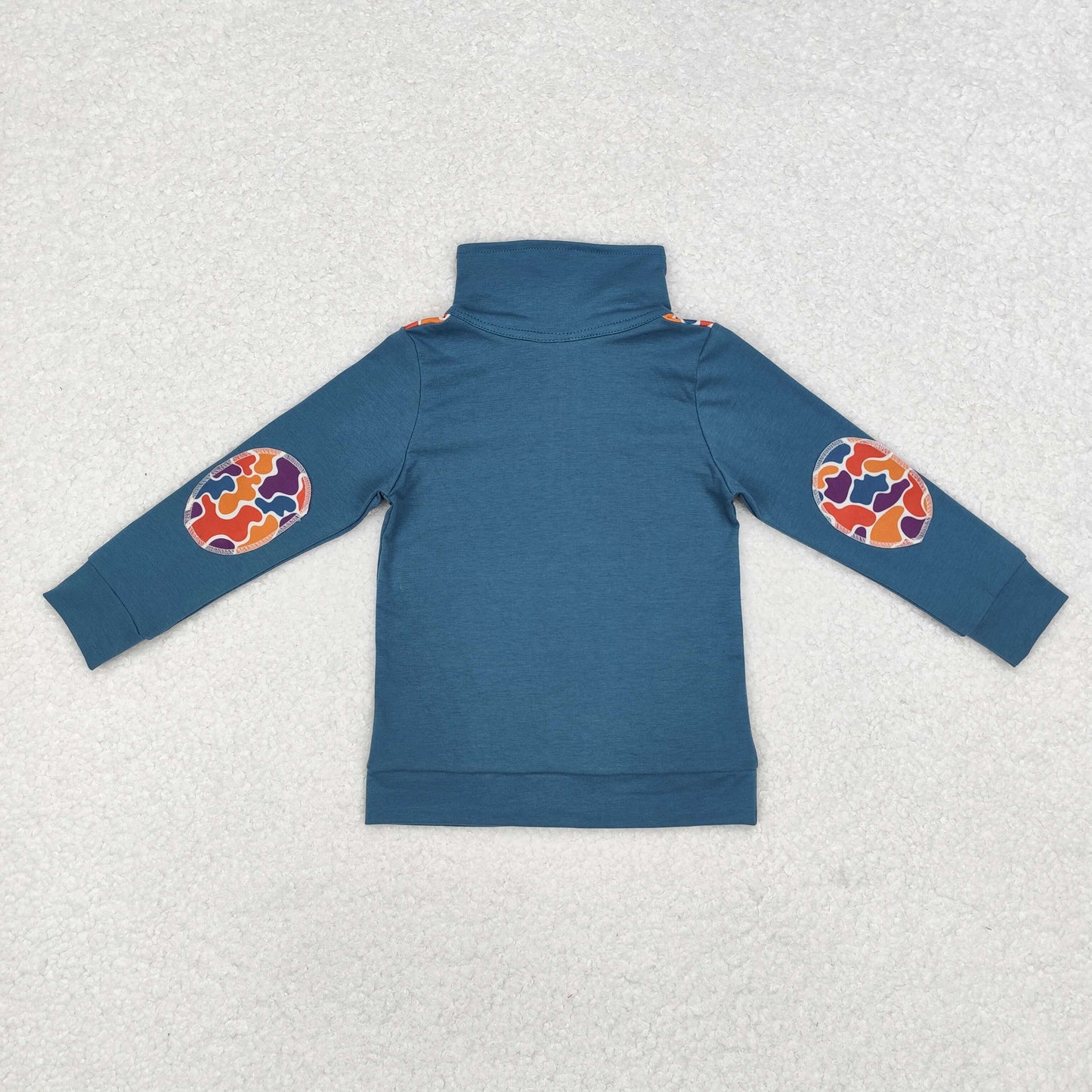 BT0798 brown camo blue long sleeve boys pullover