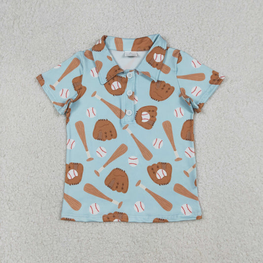 BT1579 Baseball Blue Short Sleeve Boys Top
