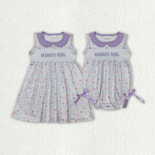 Embroidery Mama's Girl Dress/Romper Sibling Clothes RTS