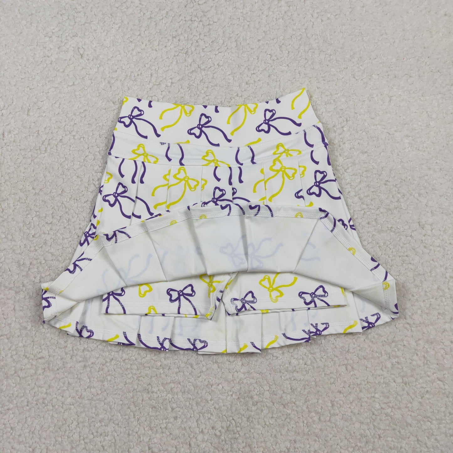 GLK0212 Yoga Purple Yellow Bows Skorts Girls Skirts