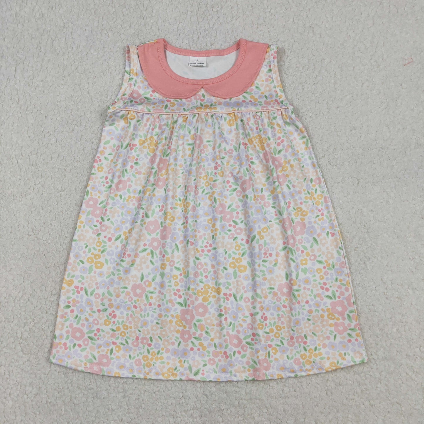 GSD3226 Colorful Floral Flowers Sleeveless Girls Dress