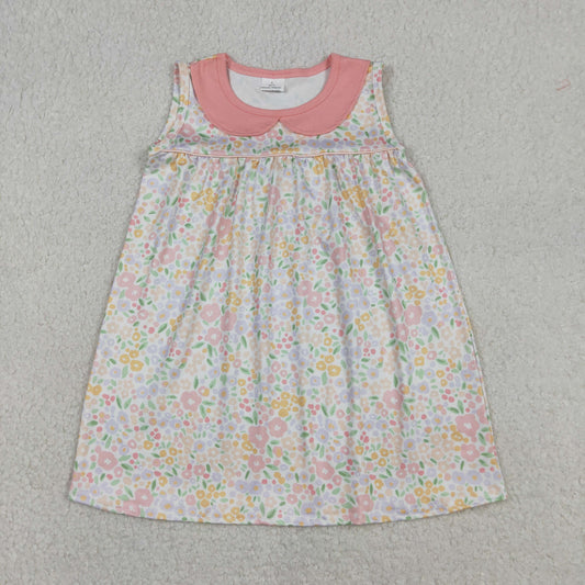 GSD3226 Colorful Floral Flowers Sleeveless Girls Dress