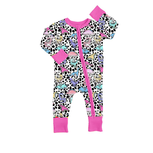 preorder LR0785 Colorful dinosaur leopard long sleeve pants girls romper
