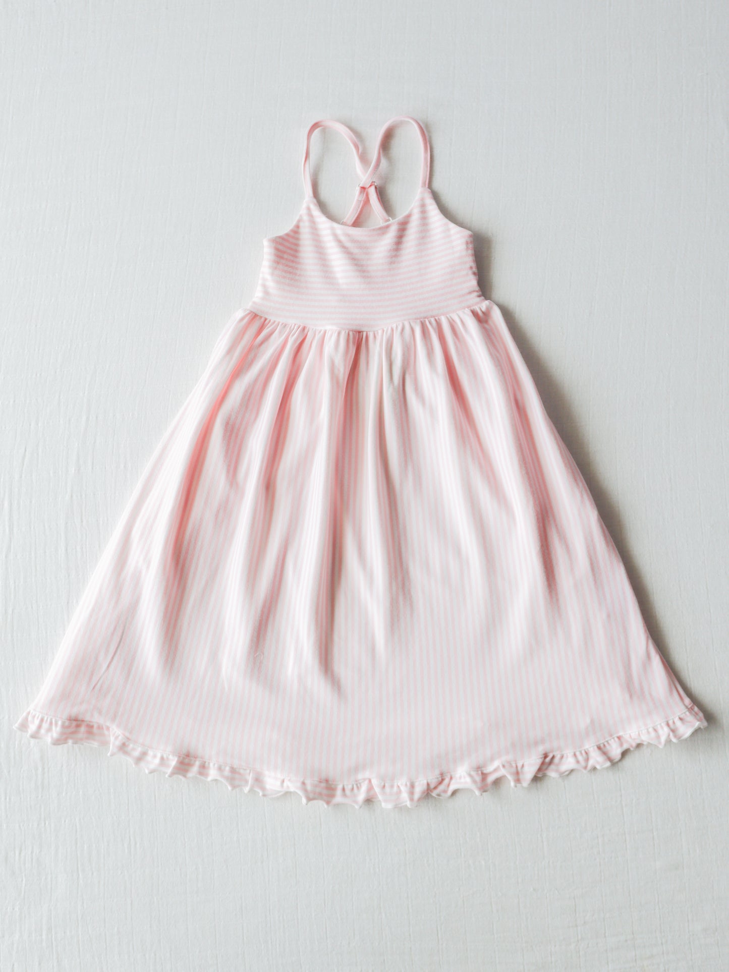 custom pink striped girls dress Summer (moq 3) tat 6-8 weeks