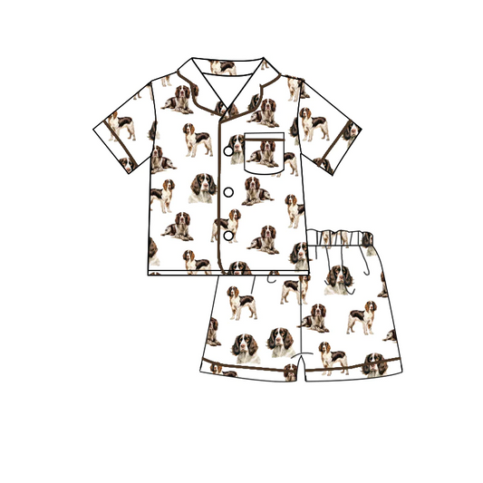custom style cute dog 1 short sleeve shorts kids pajamas