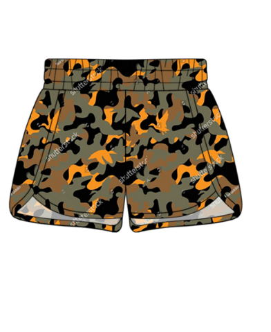 custom style brown camo kids shorts