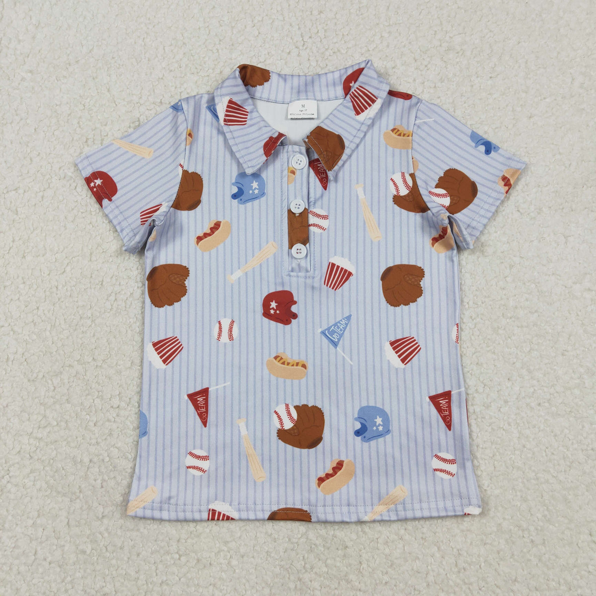 BT1580 Baseball Blue Short Sleeve Boys Top