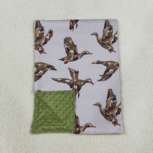 BL0288 Mallard Duck Grey Baby Blanket