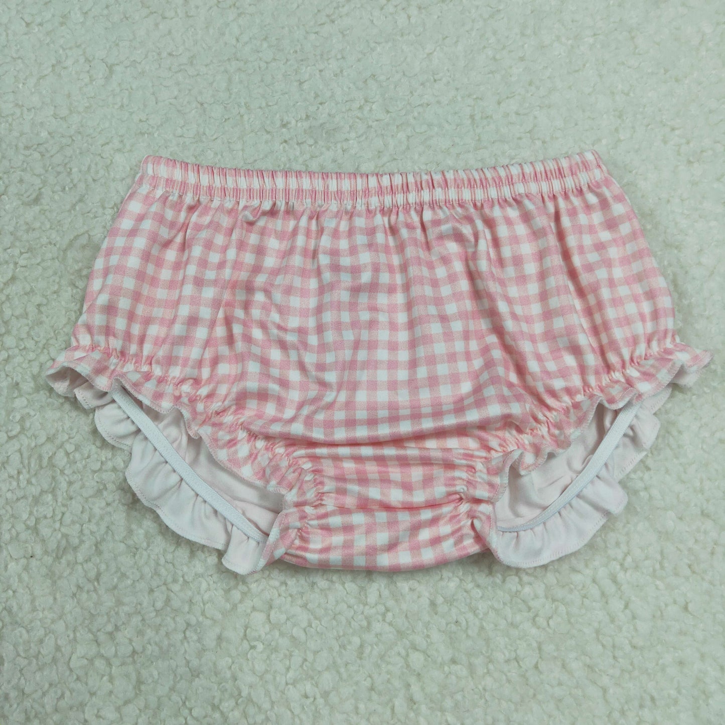 SS0939 Pink Checkered Girls Bummies Shorts