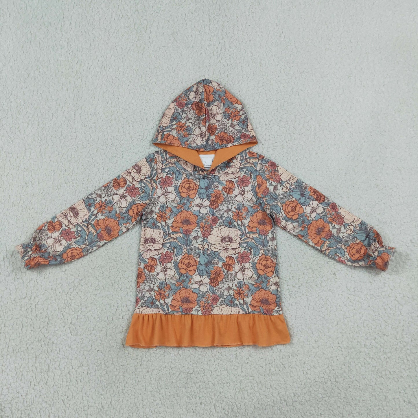 GT1643 Flowers Hoodie Long Sleeve Girls Top
