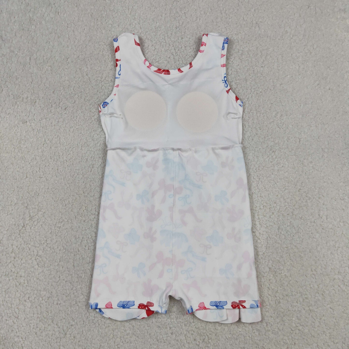 GSD3809 Yoga July 4th Red Blue Bows Sleeveless Skorts Girls Dress
