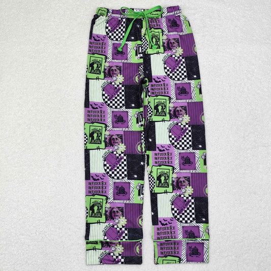 P0585 Halloween witch clown purple green adult women pants