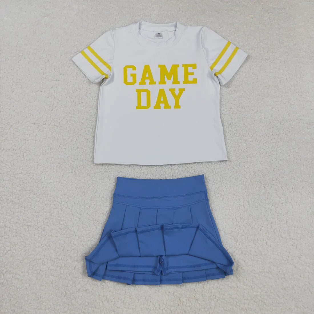 yoga screen print game day yoga skorts girls set RTS Sibling Clothes