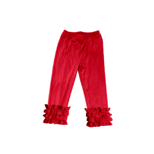 Custom Red ruffles girls pants