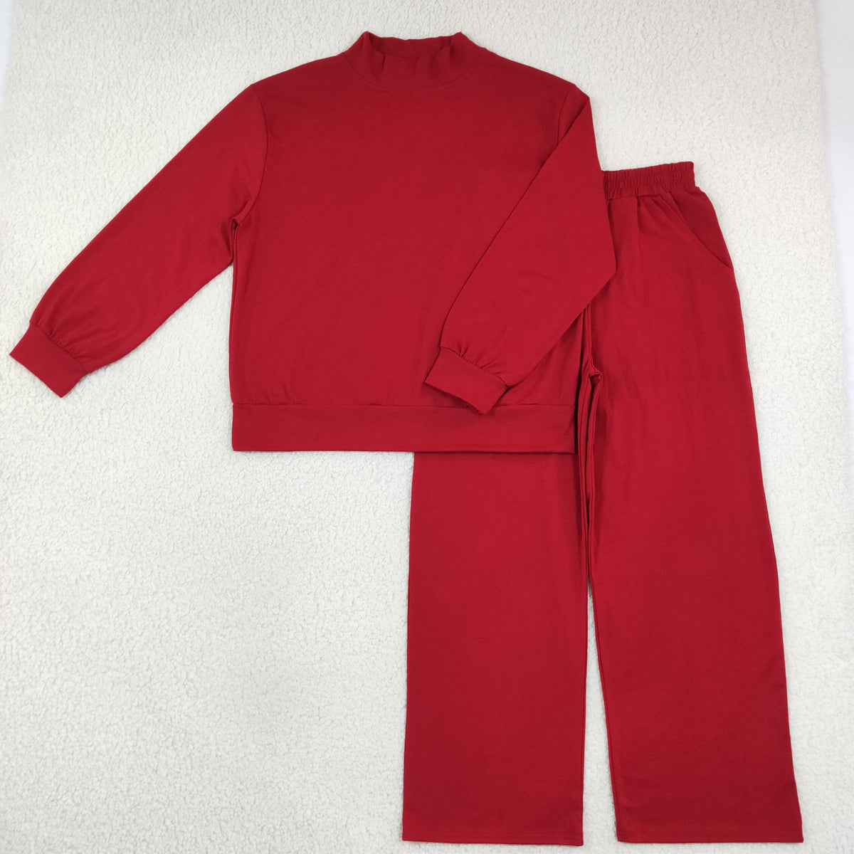 GLP3418 Maroon Long Sleeve Pants Adult Women Set
